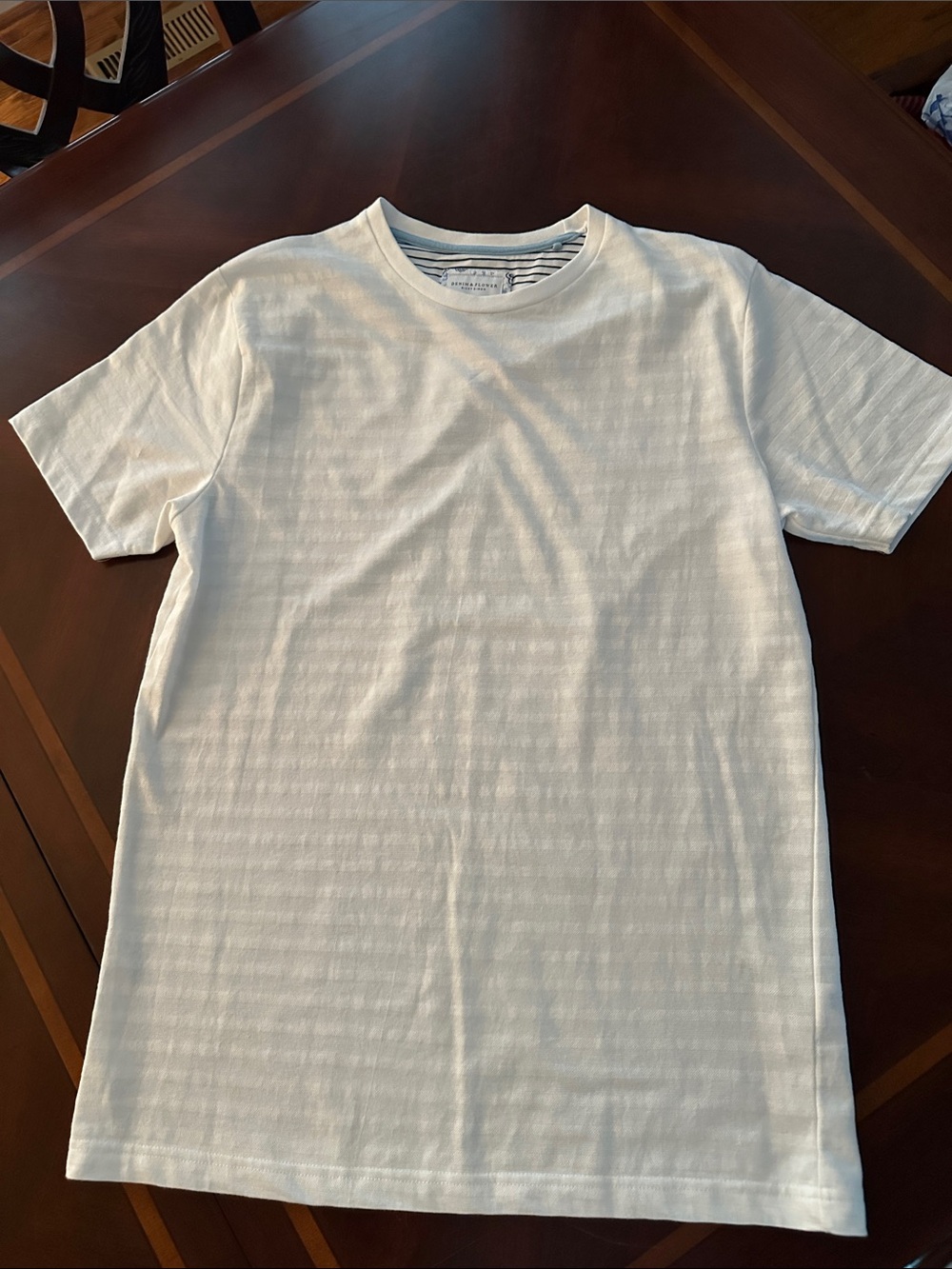 Denim & Flower Men's crisp white Short Sleeve Crew Tee